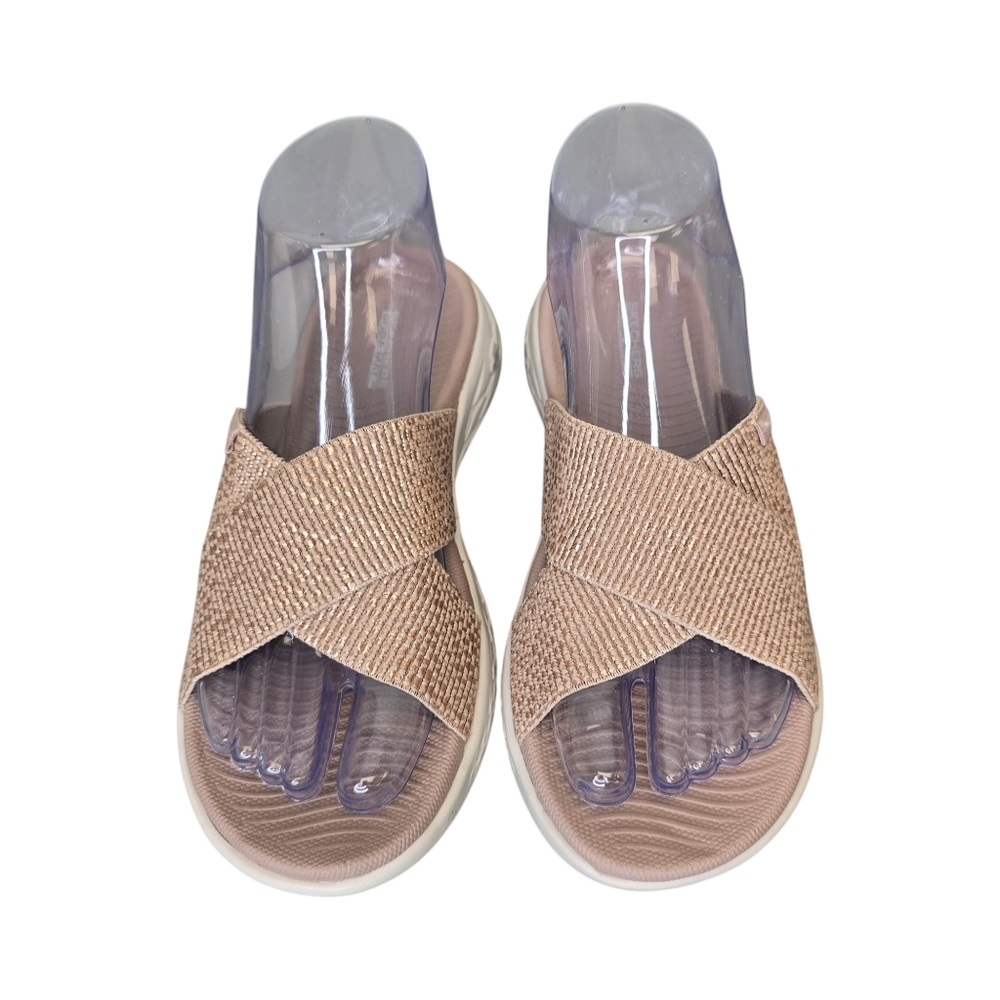 Skechers Women's 6 On The Go 600 Pink Glistening Slip On Sandals - Picture 2 of 11